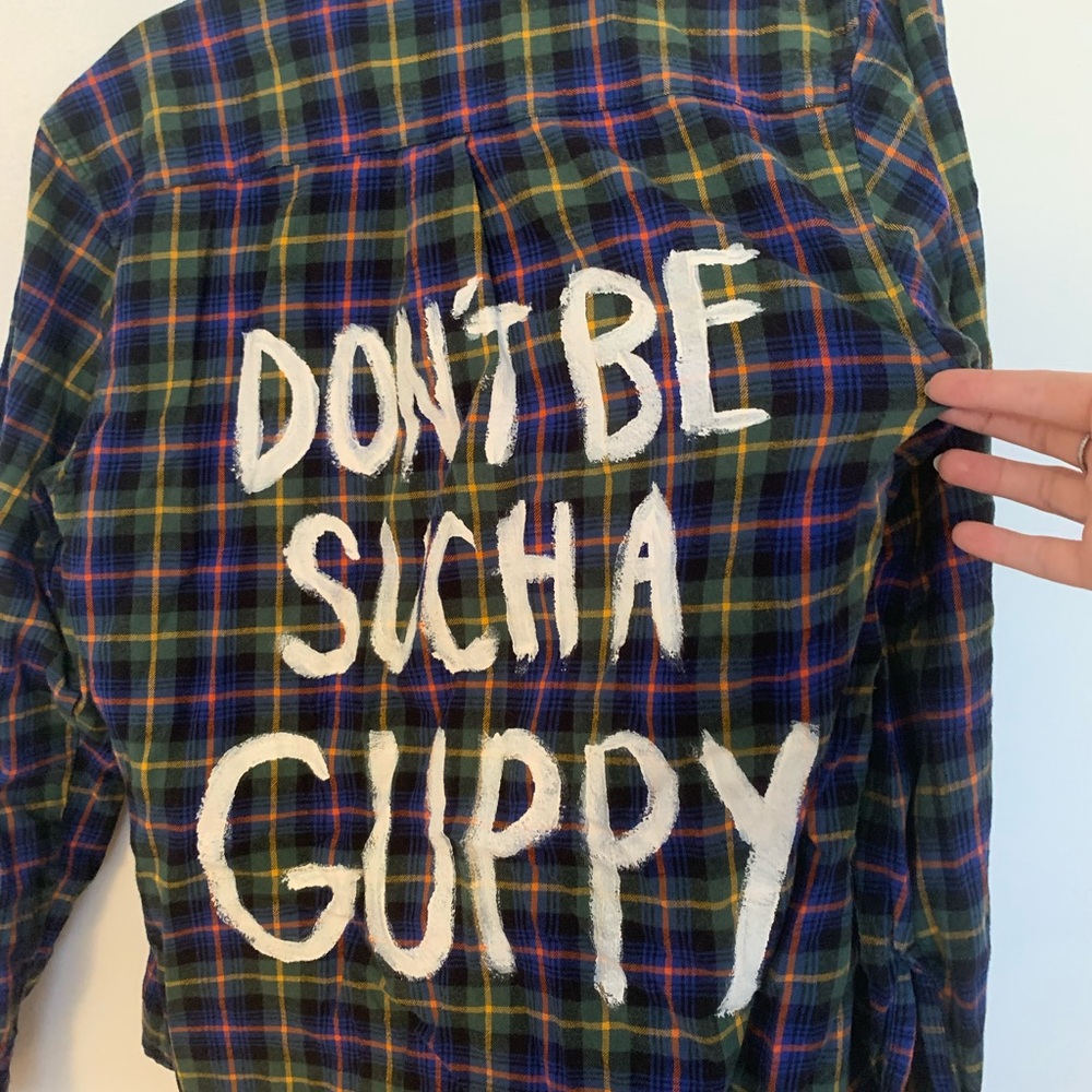 Flannel with hand painted back
